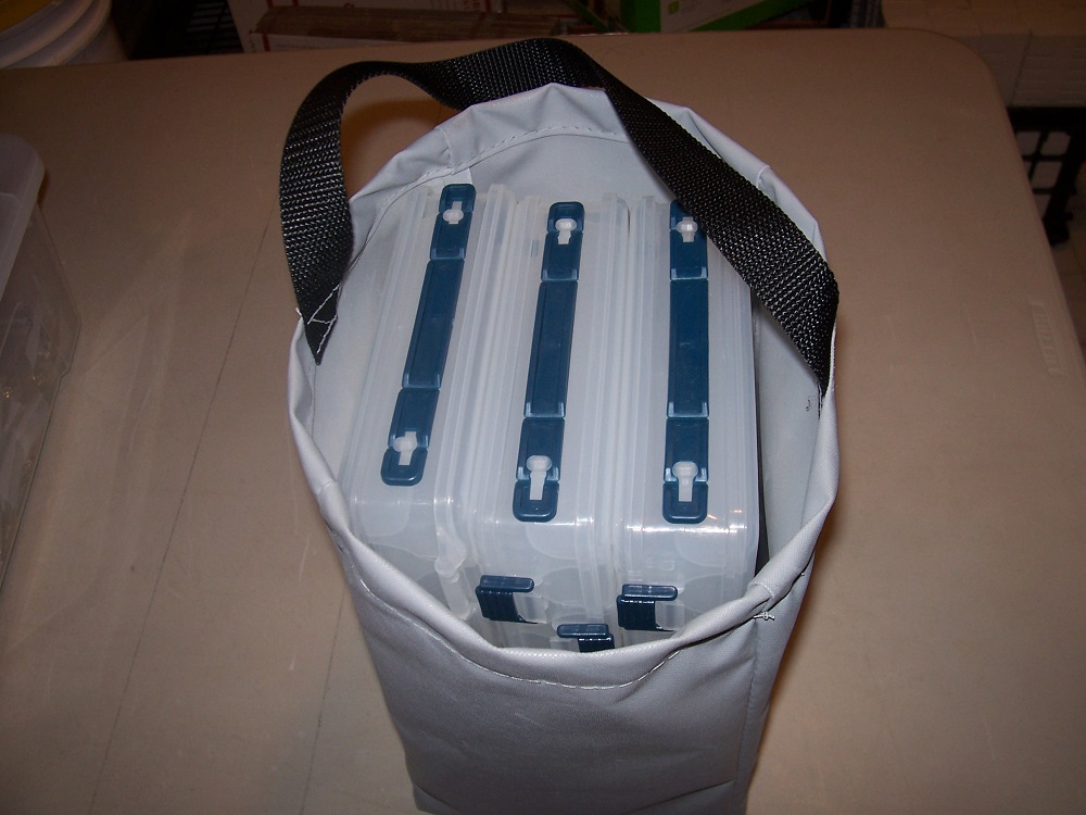 Tote Bag for Three Double Sided Tackle Boxes